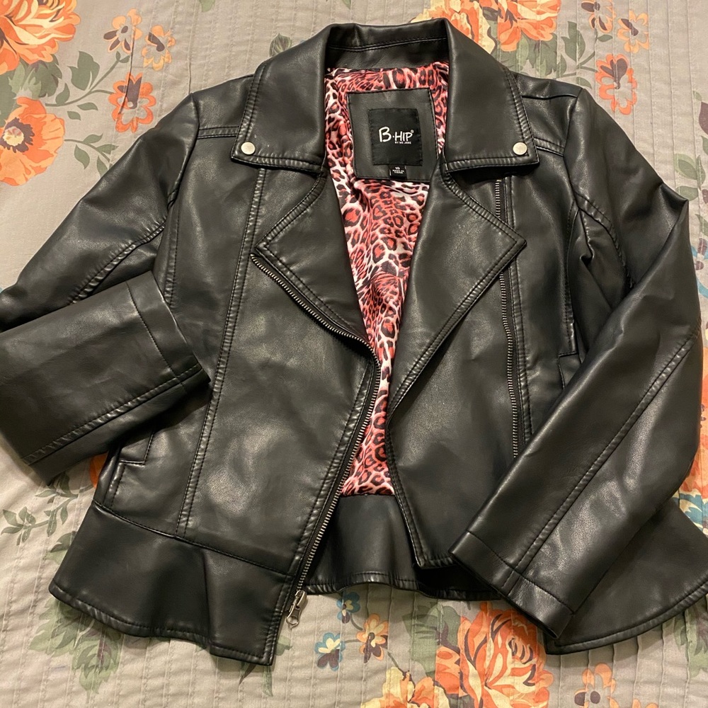 Girls black moto jacket
